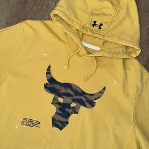 Under Armour Project Rock Terry Short Sleeve Hoodie Men's 2XL Yellow Charged Tee